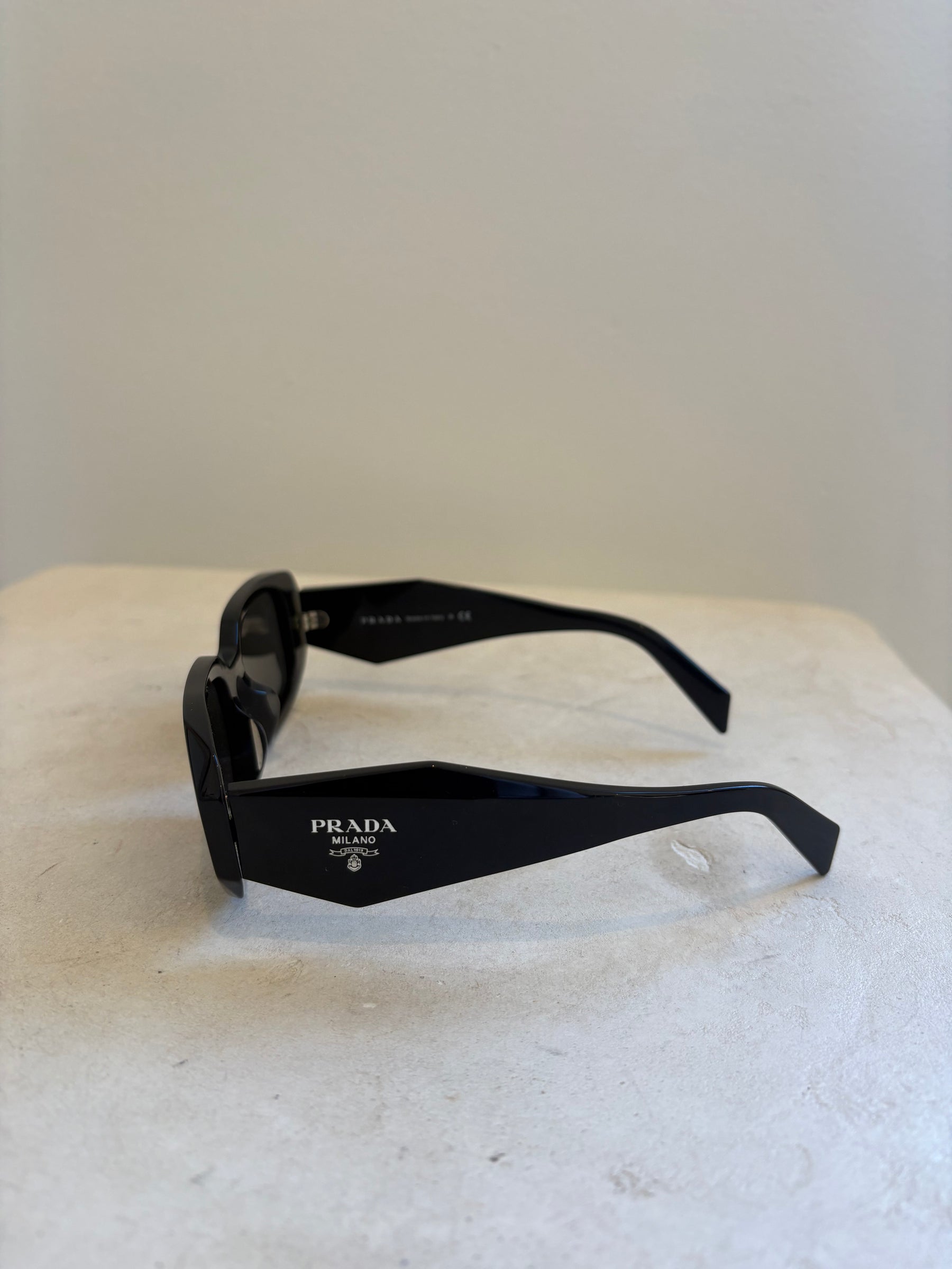 Prada Black Symbole Rectangular Sunglasses