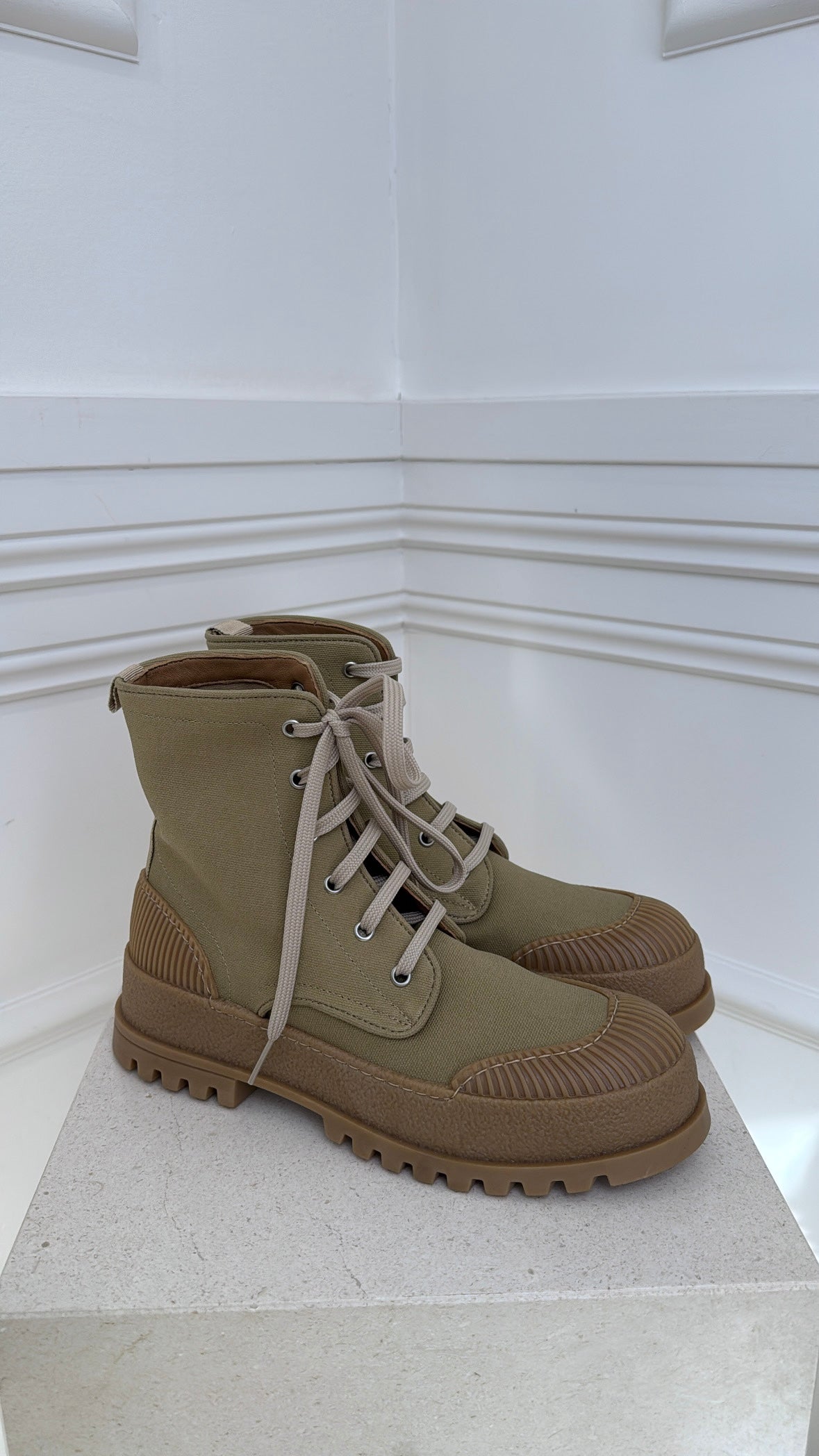 Weekend Max Mara Cloth Ankle Boots Beige, 39