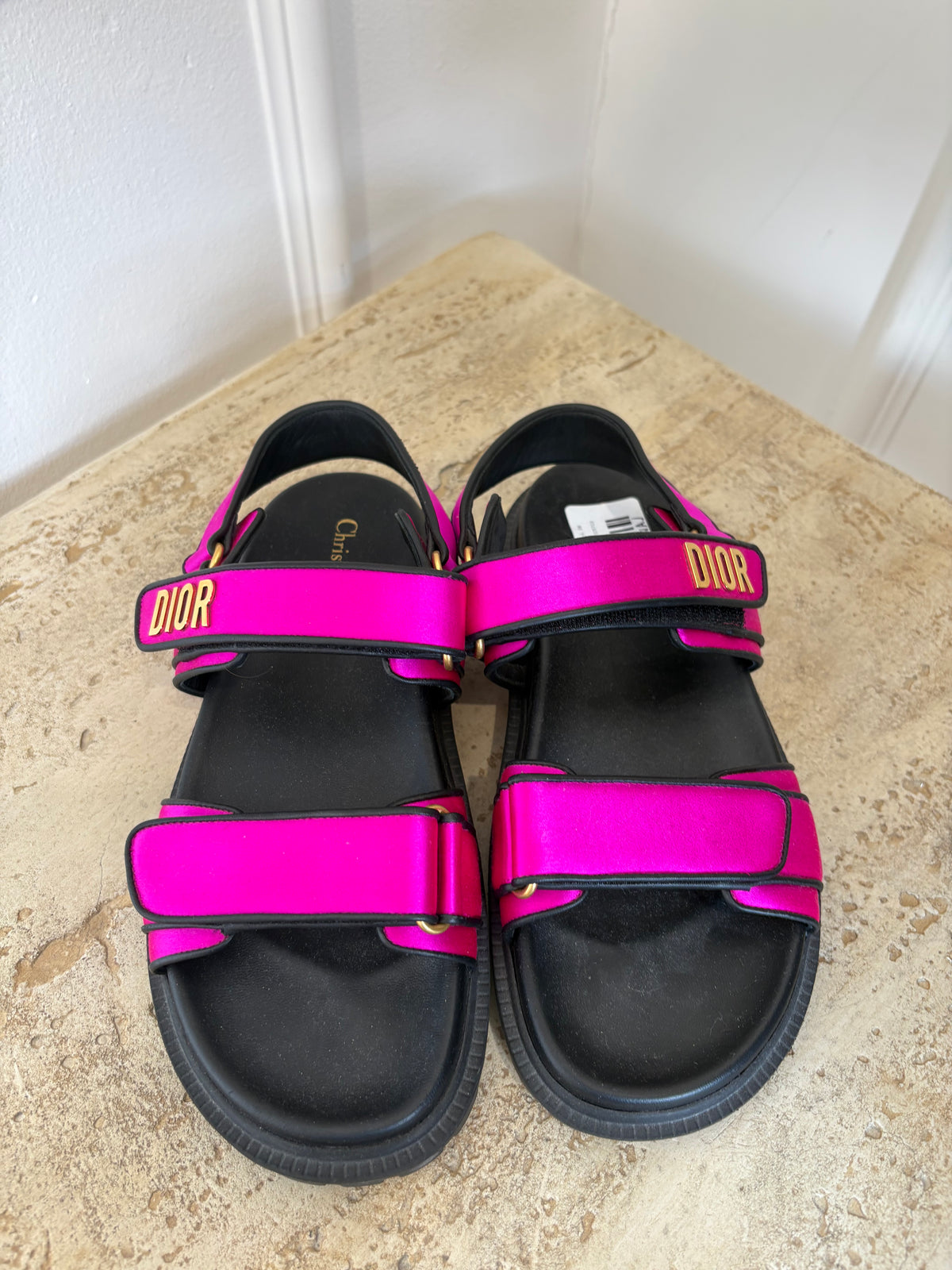 Dior Hot Pink Satin Dioract Sandals, 38