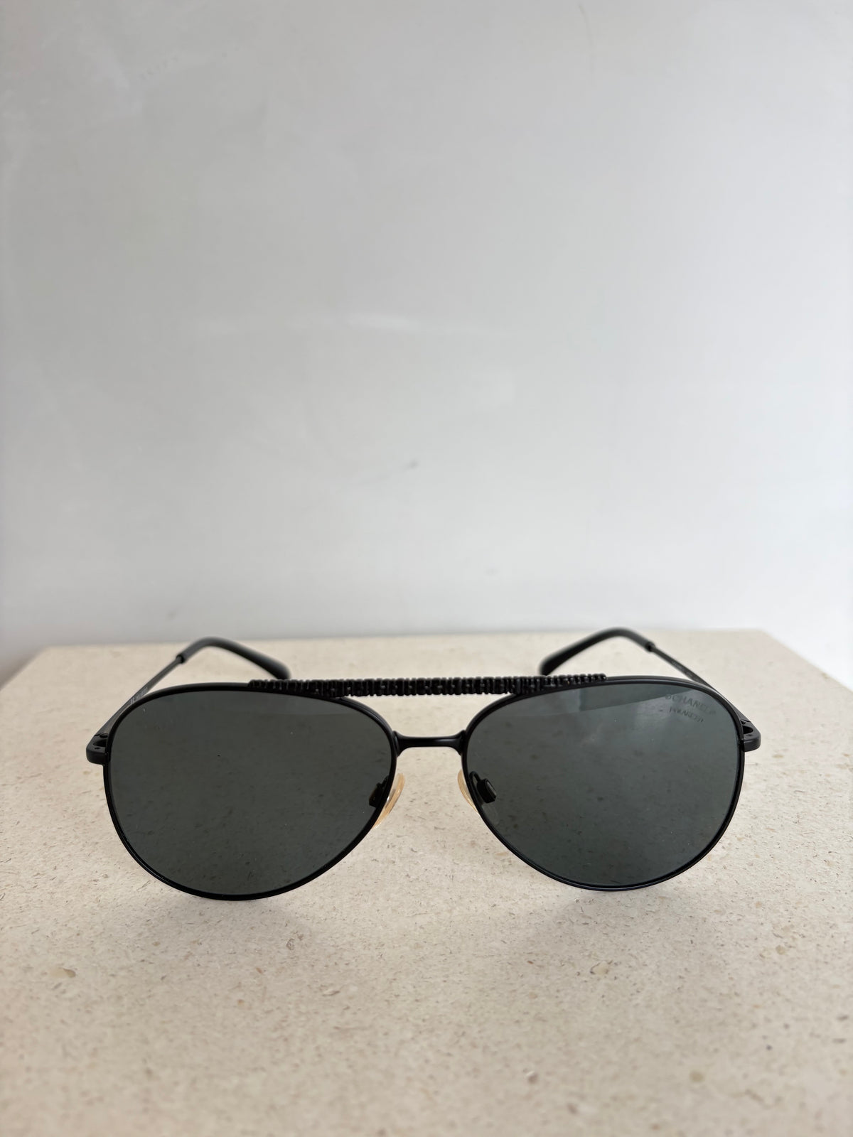 Chanel Black Aviator Sunglasses