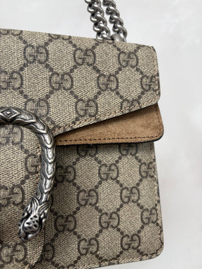 Gucci Dionysus GG Supremem Mini Bag In Beige Ebony Canvas