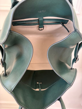 The Row Soft Margaux 15 in Emerald Green Leather