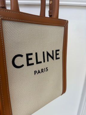 Celine Mini Vertical Cabas In Natural Tan Leather Trip