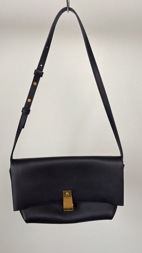 Oroton Black Leather Shoulder Bag