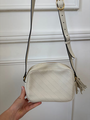 Gucci Cream Leather Blondie Logo Camera Bag