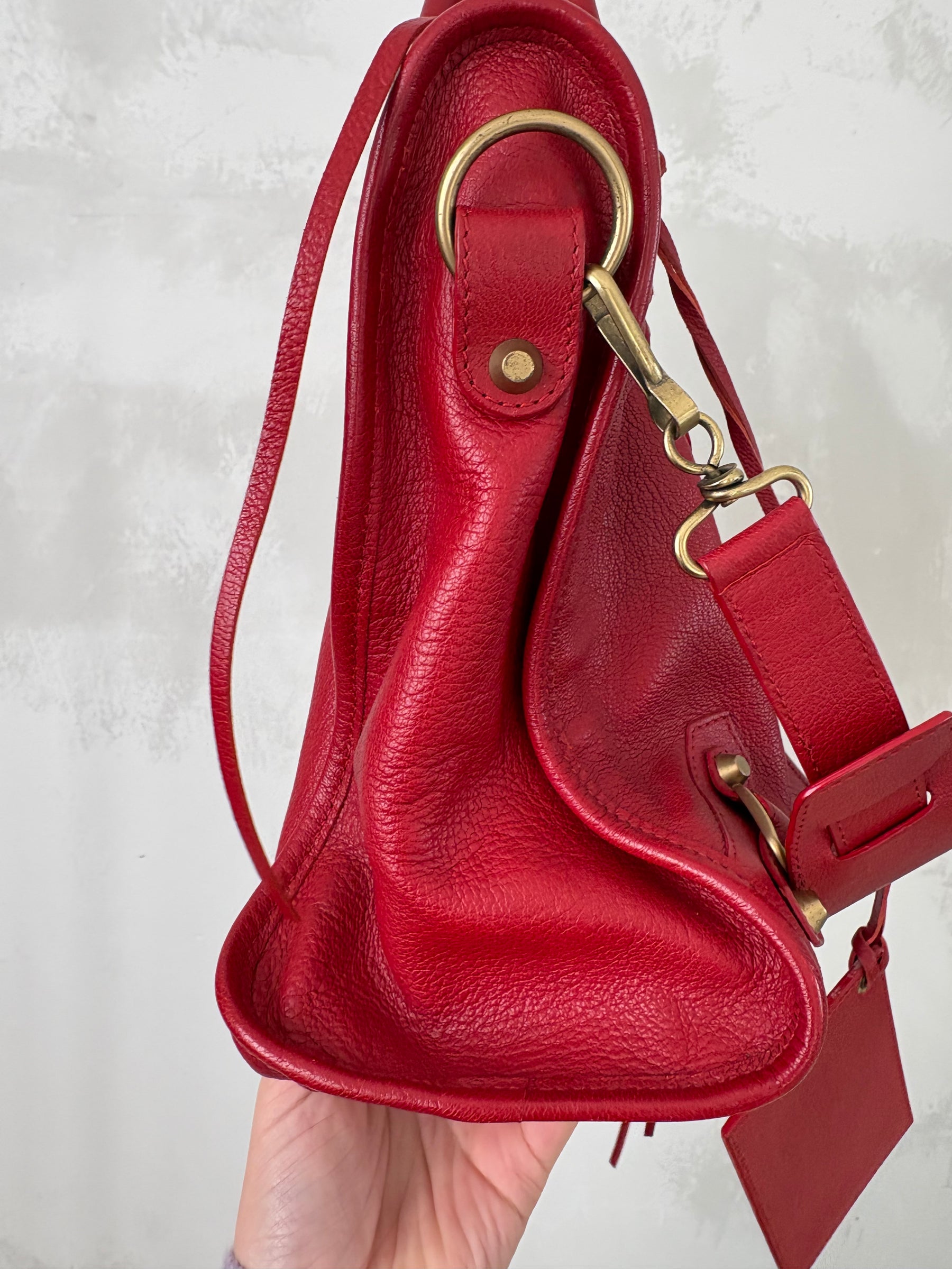 Balenciaga Red Leather City Bag