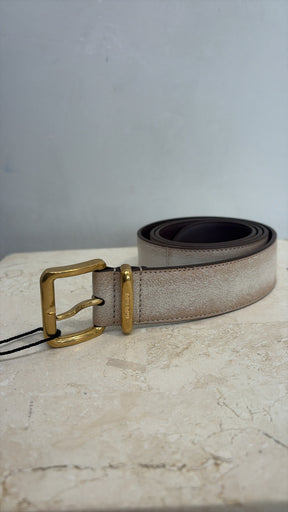 Miu Miu Distressed Beige Finish And Gold Tone Engraved Hardware, 32/80