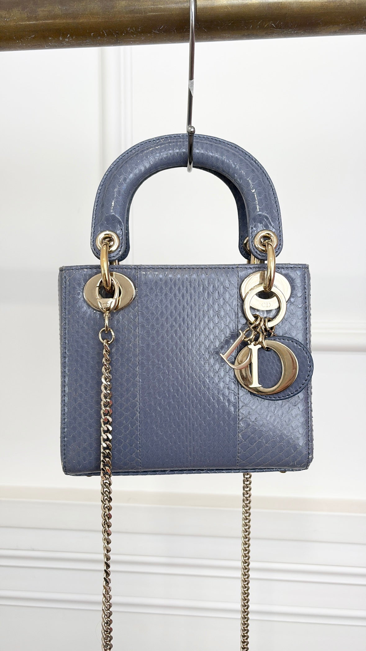 Dior Blue Watersnake Mini Lady Dior