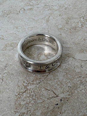 Tiffany & Co. Sterling Silver Logo Ring, 50