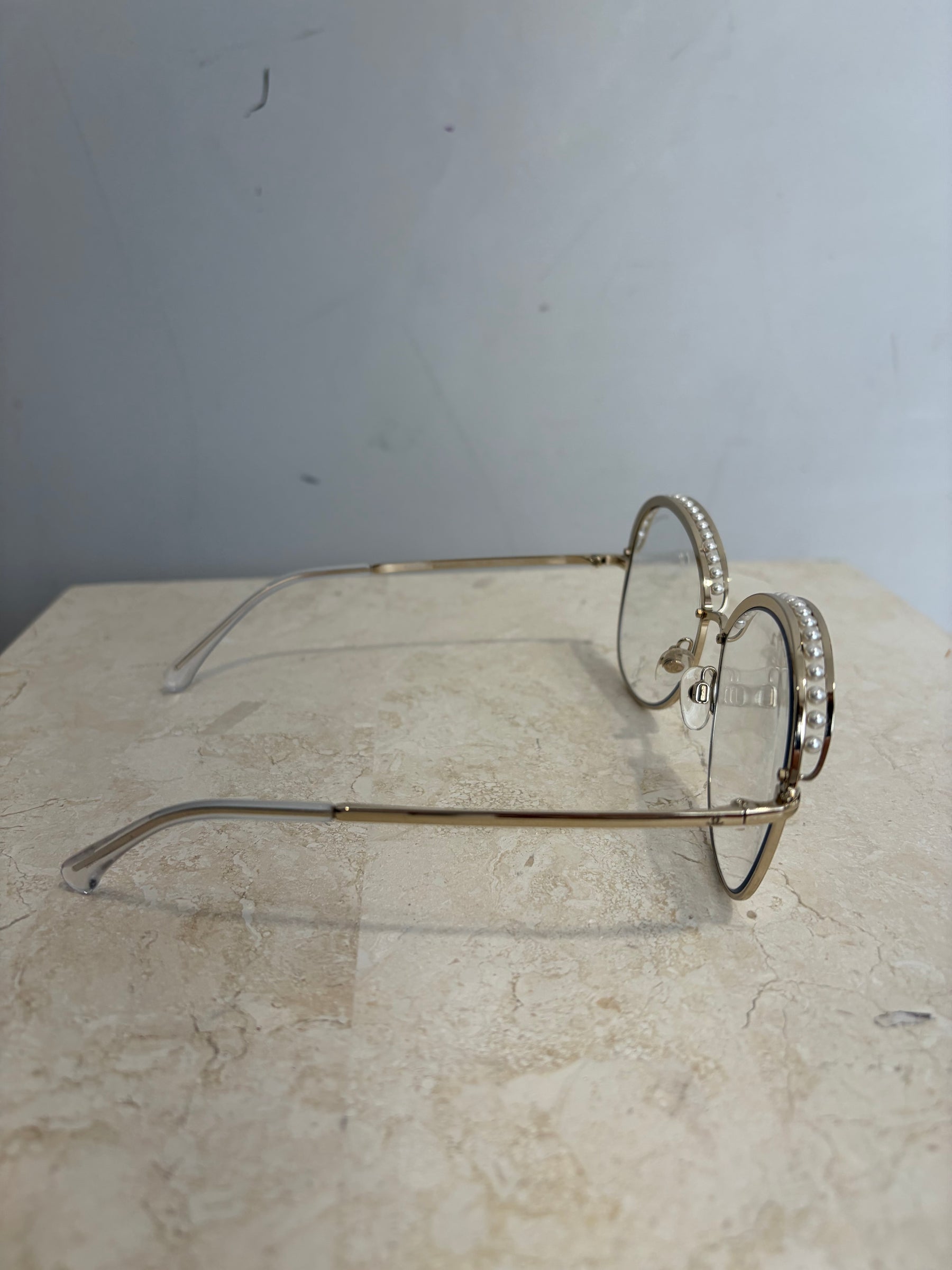Chanel Pearl Detail Clear Glasses