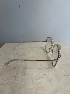 Chanel Pearl Detail Clear Glasses