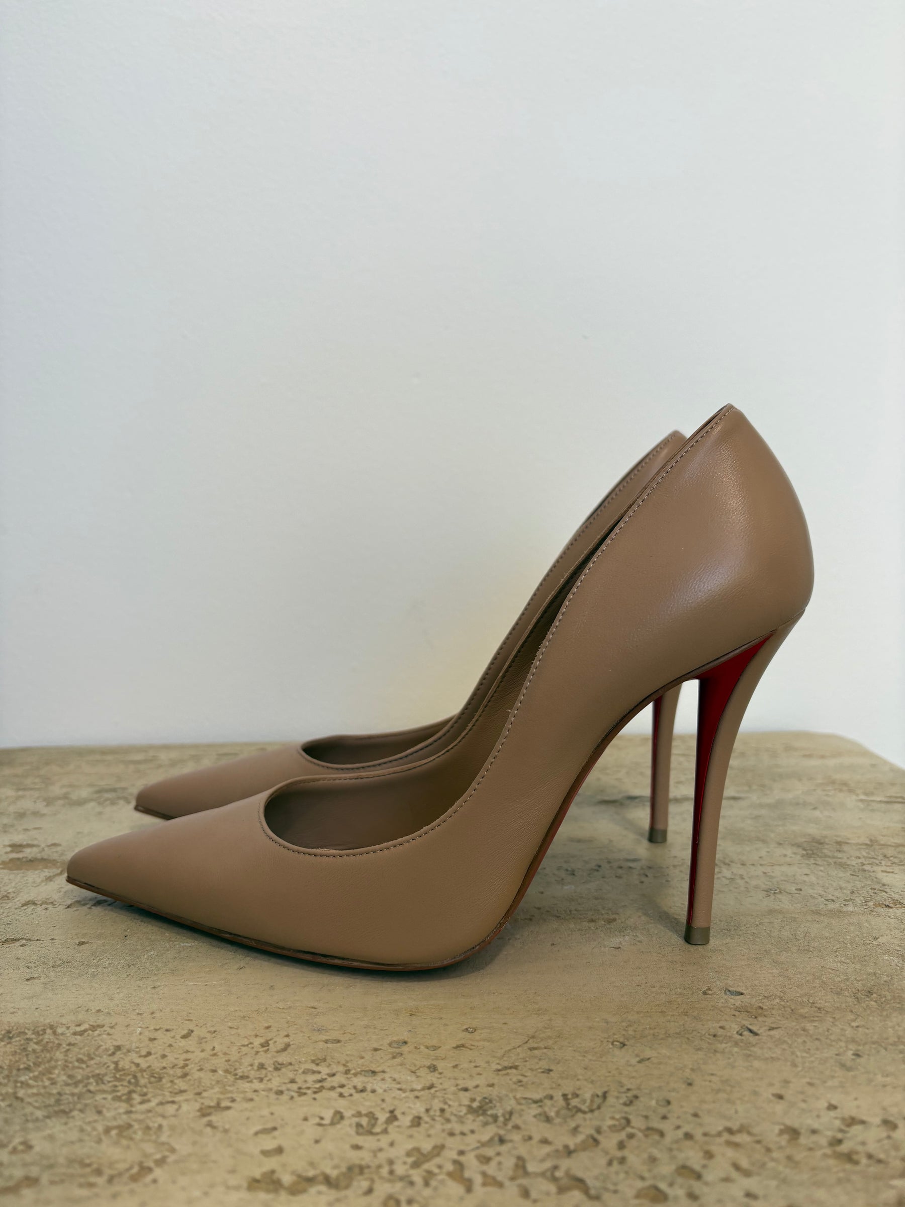 Christian Louboutin Blush Leather Miss Z 100 Pumps, 38.5
