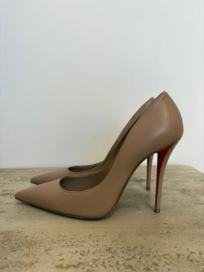 Christian Louboutin Blush Leather Miss Z 100 Pumps, 38.5