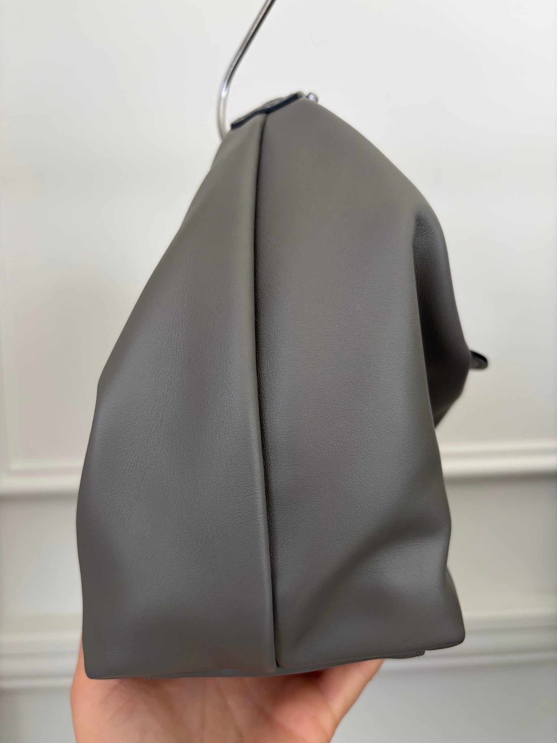 Longchamp Grey Leather Xtra Handbag XS