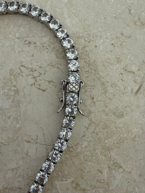 Dorsey Sterling Silver and Lab Grown White Sapphire Tennis Necklace
