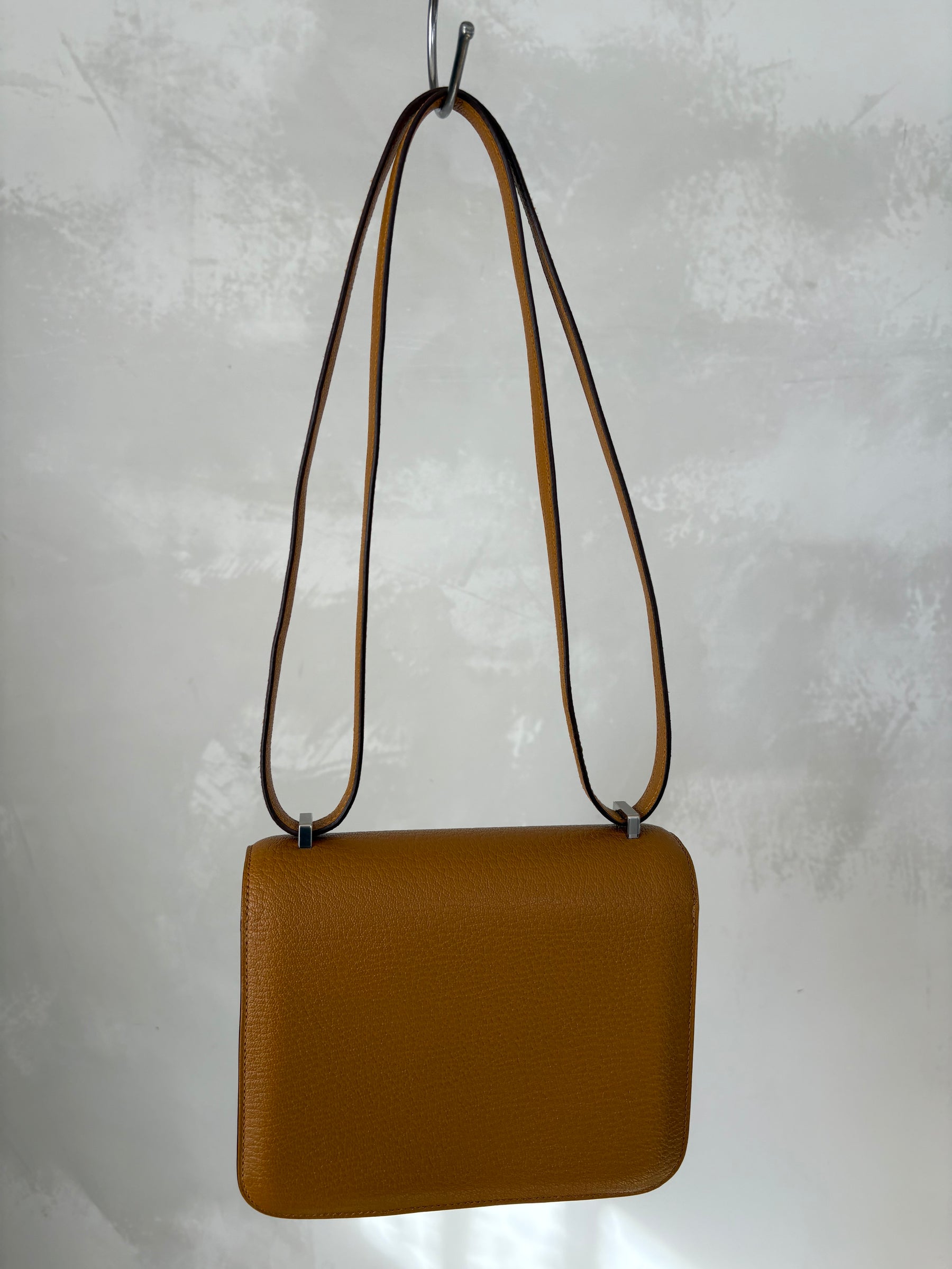 Hermès Constance III Mini in Caramel Chevre Leather with Paladium Hardware