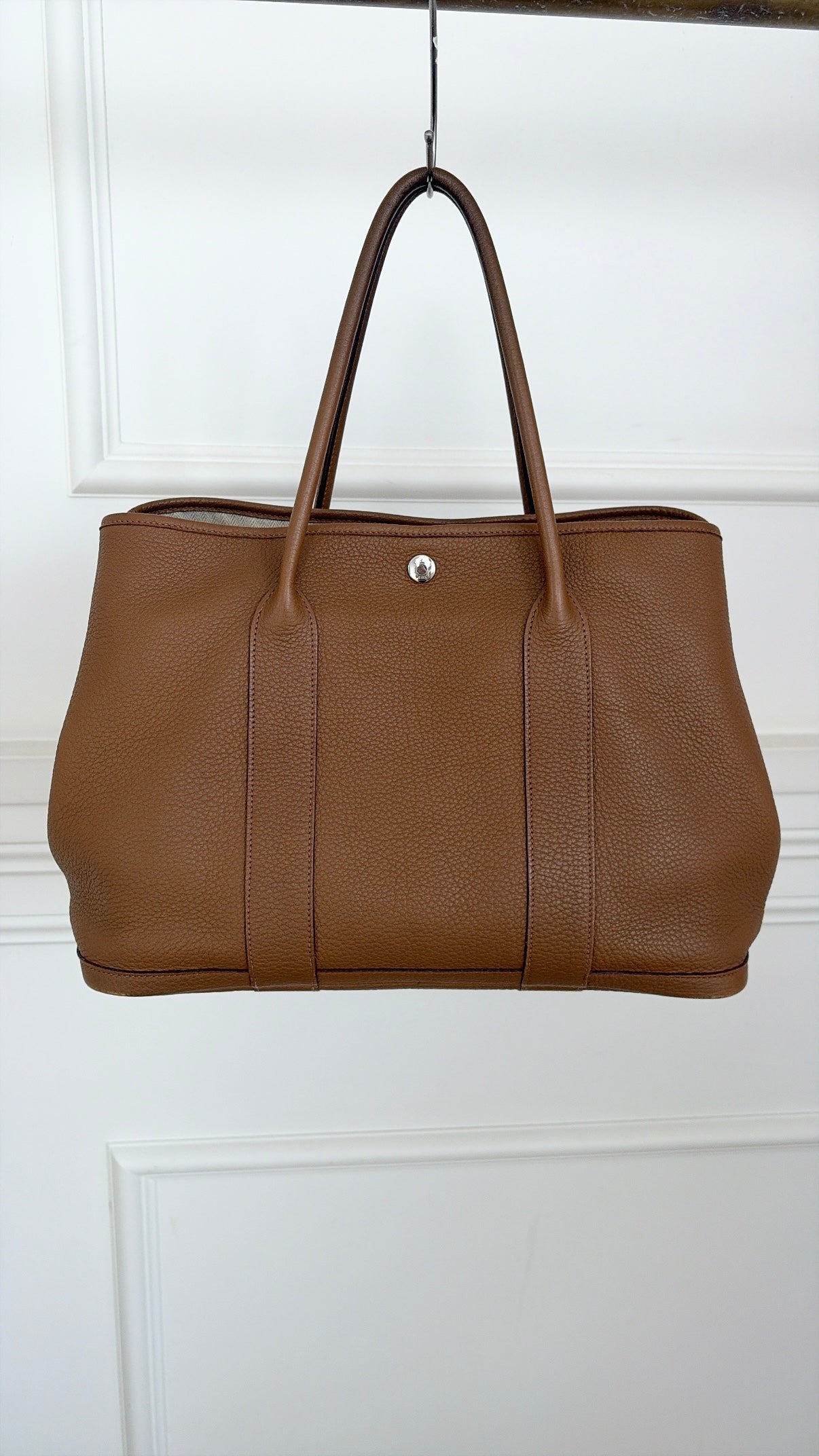 Hermès 36 Garden Party In Clemence Leather Brown