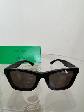 Bottega Veneta Black Wayfarer Cat Eye Sunglasses