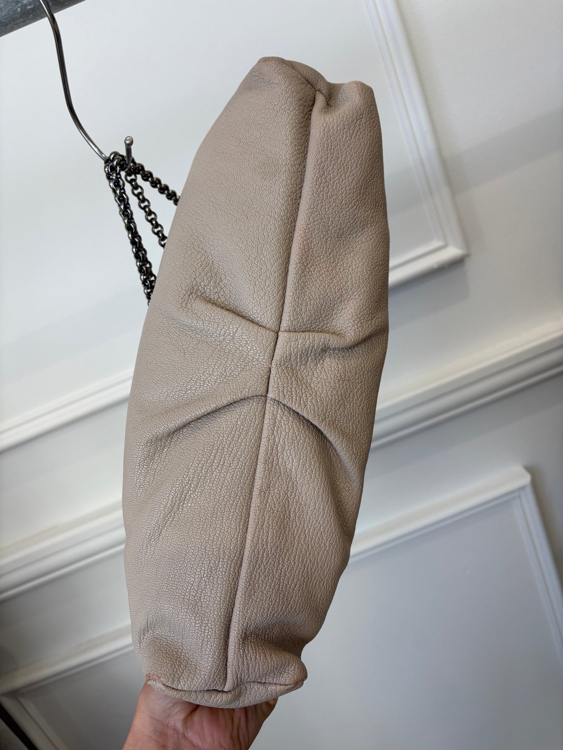 Christian Louboutin Taupe Leather Chain Shoulder Bag