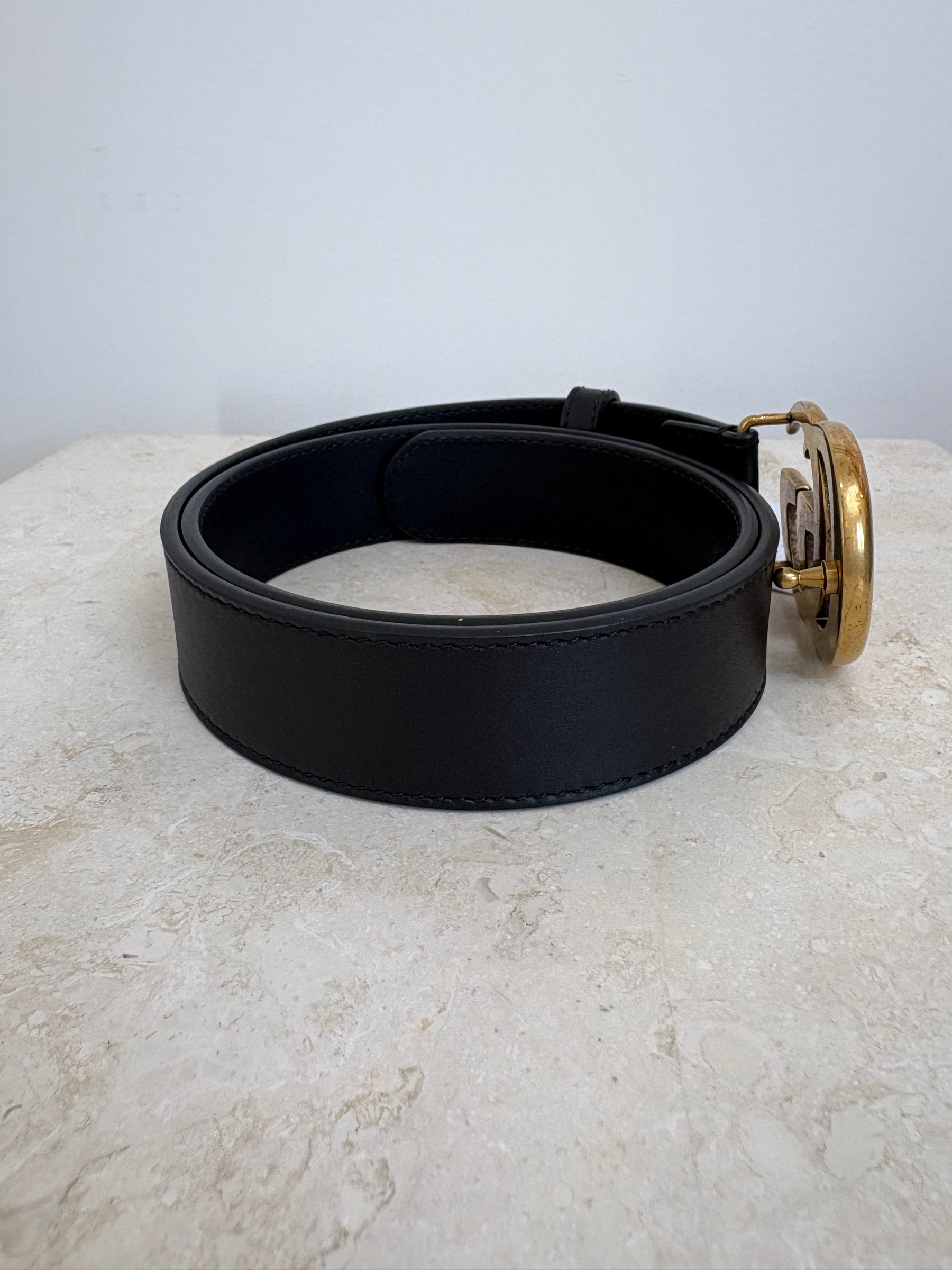 Gucci GG Marmont Leather Belt Black, 70/28