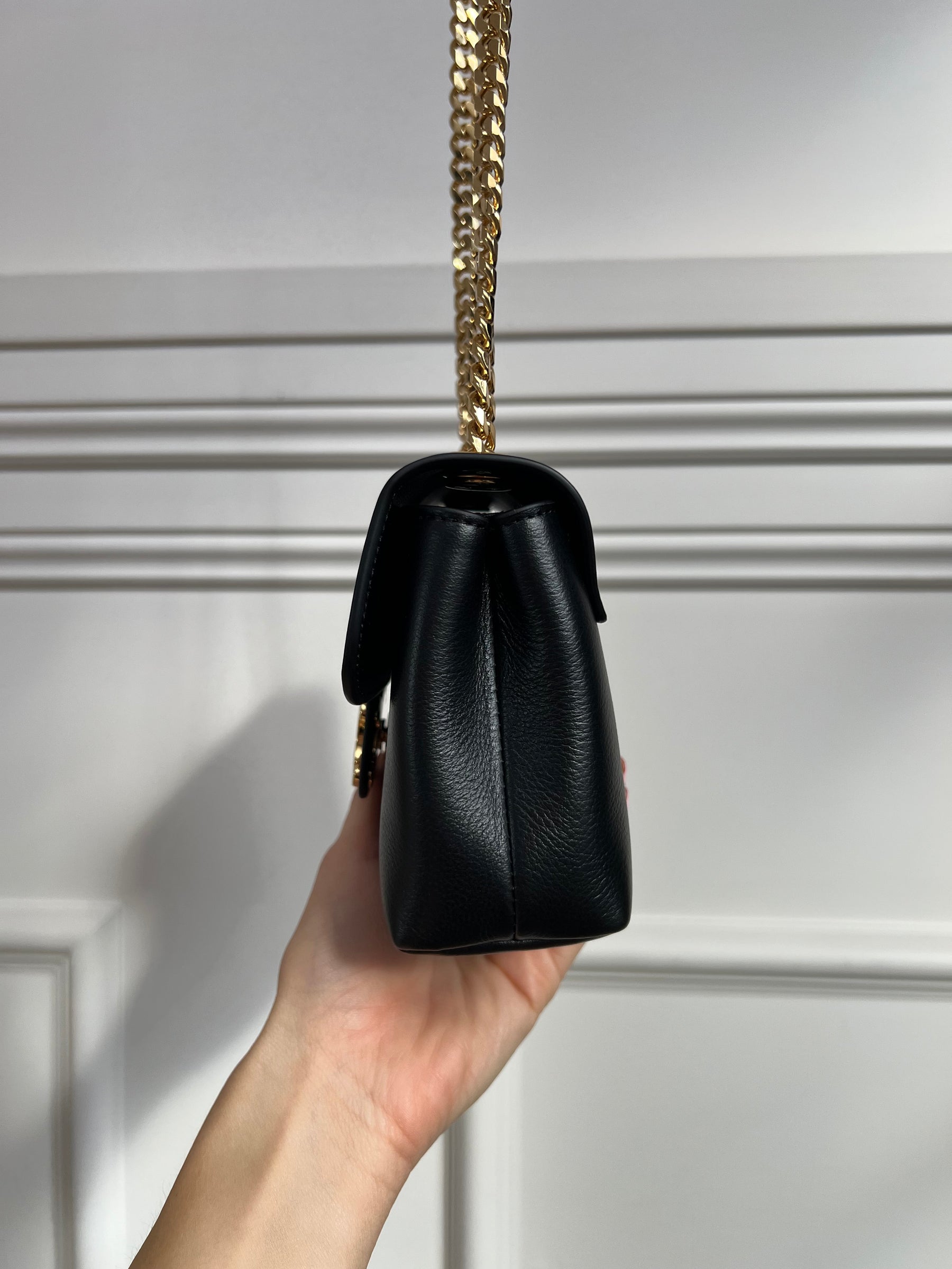 Céline Black Leather Triomphe Mini Victoire Bag