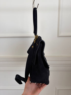 Jerome Dreyfuss Navy Suede Satchel Bag