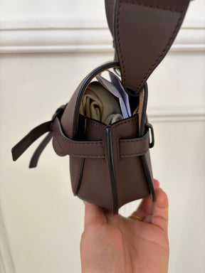 Loewe Chocolate Leather Mini Gate Bag