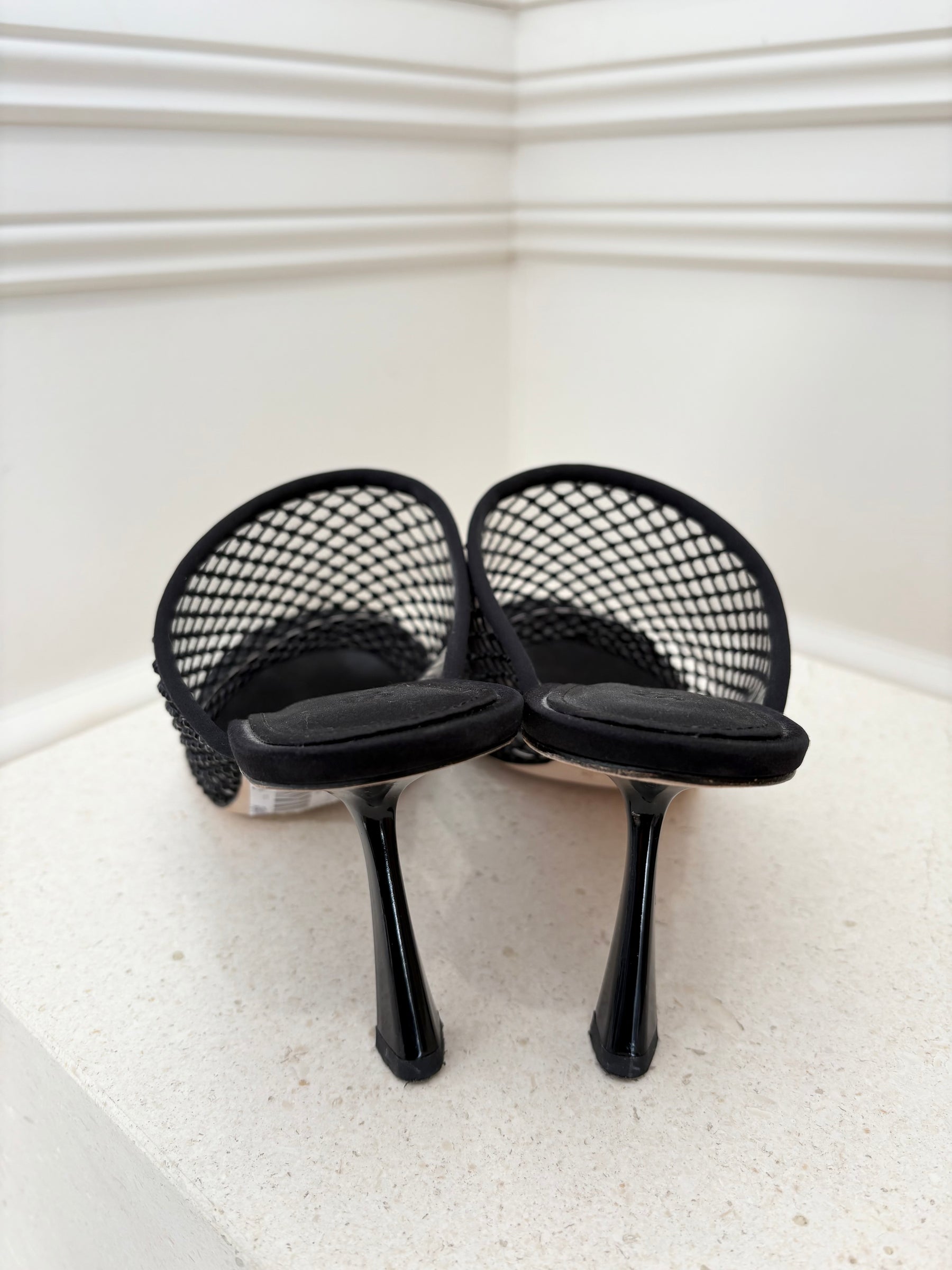 Studio Amelia Mesh Dolly Mules Black, 38