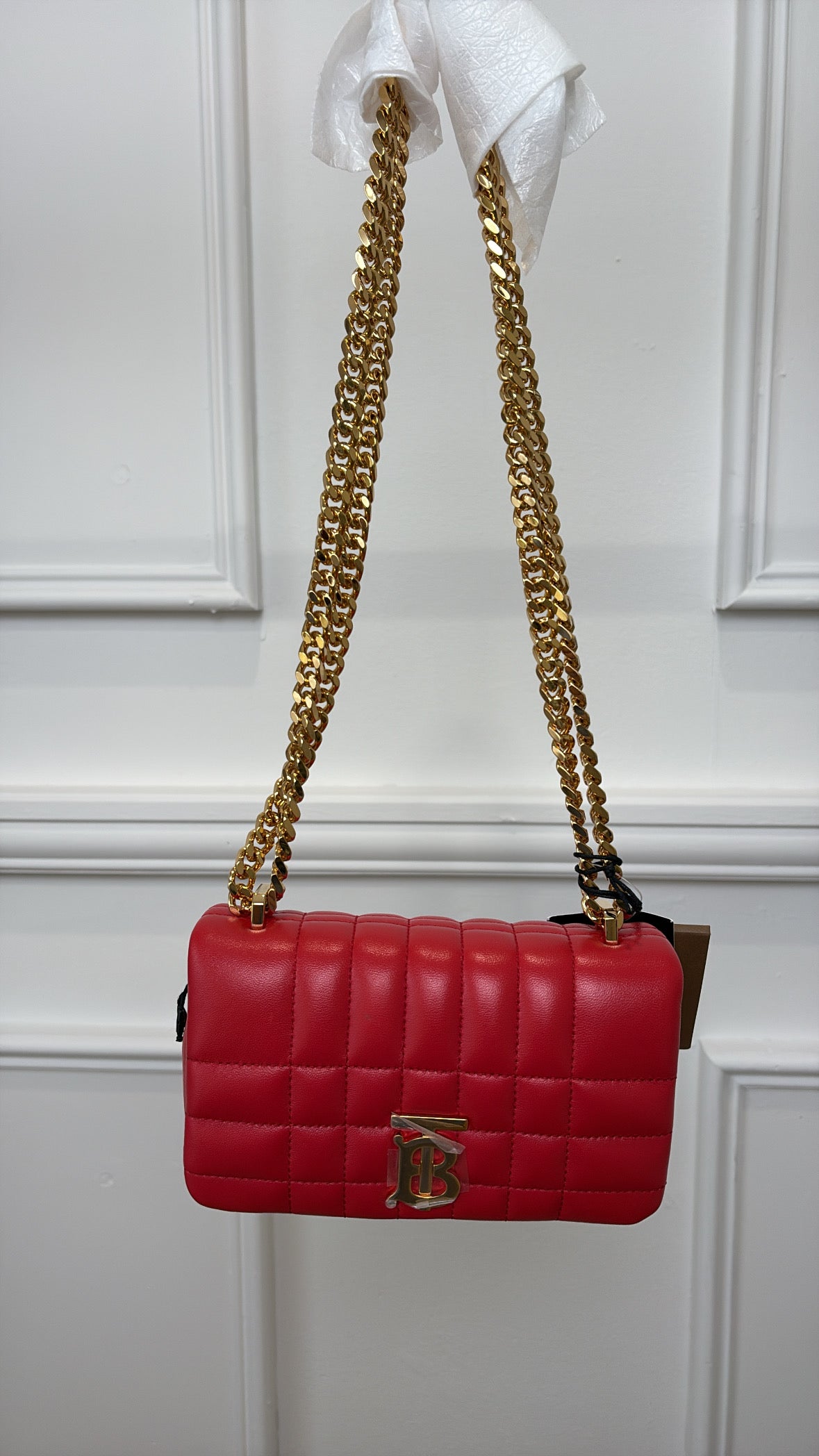 Burberry Red Quilted Leather Mini Lola Bag