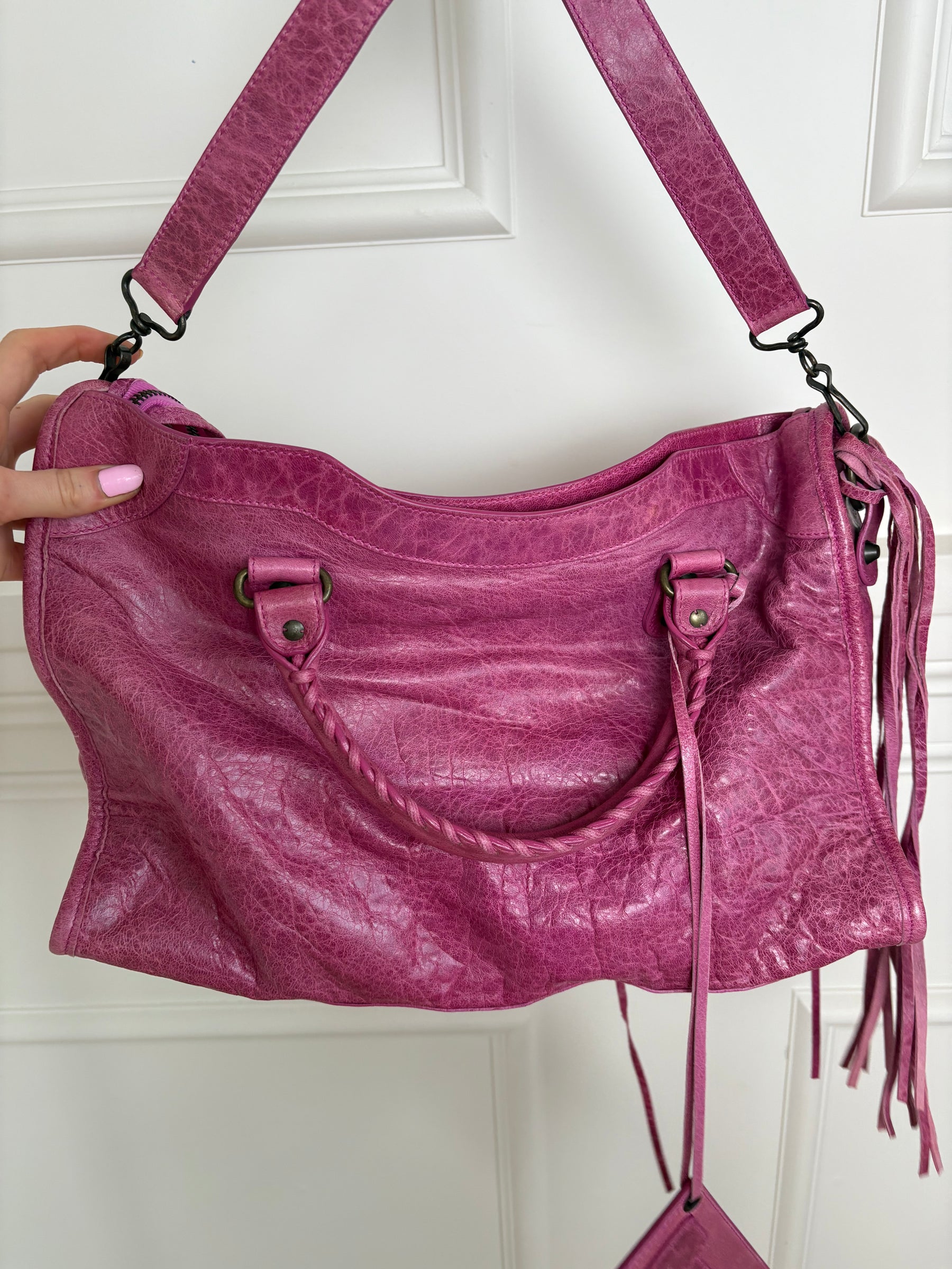 Balenciaga Pink Leather City Bag