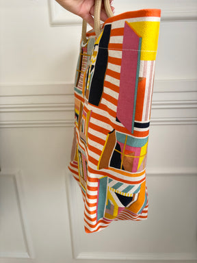 Hermès Multi Colour 'From My Window' Canvas Tote