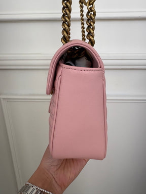 Gucci Pink Quilted Leather Marmont Shoulder Bag