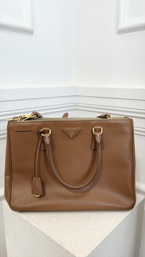 Prada Tan Saffiano Leather Galleria Tote