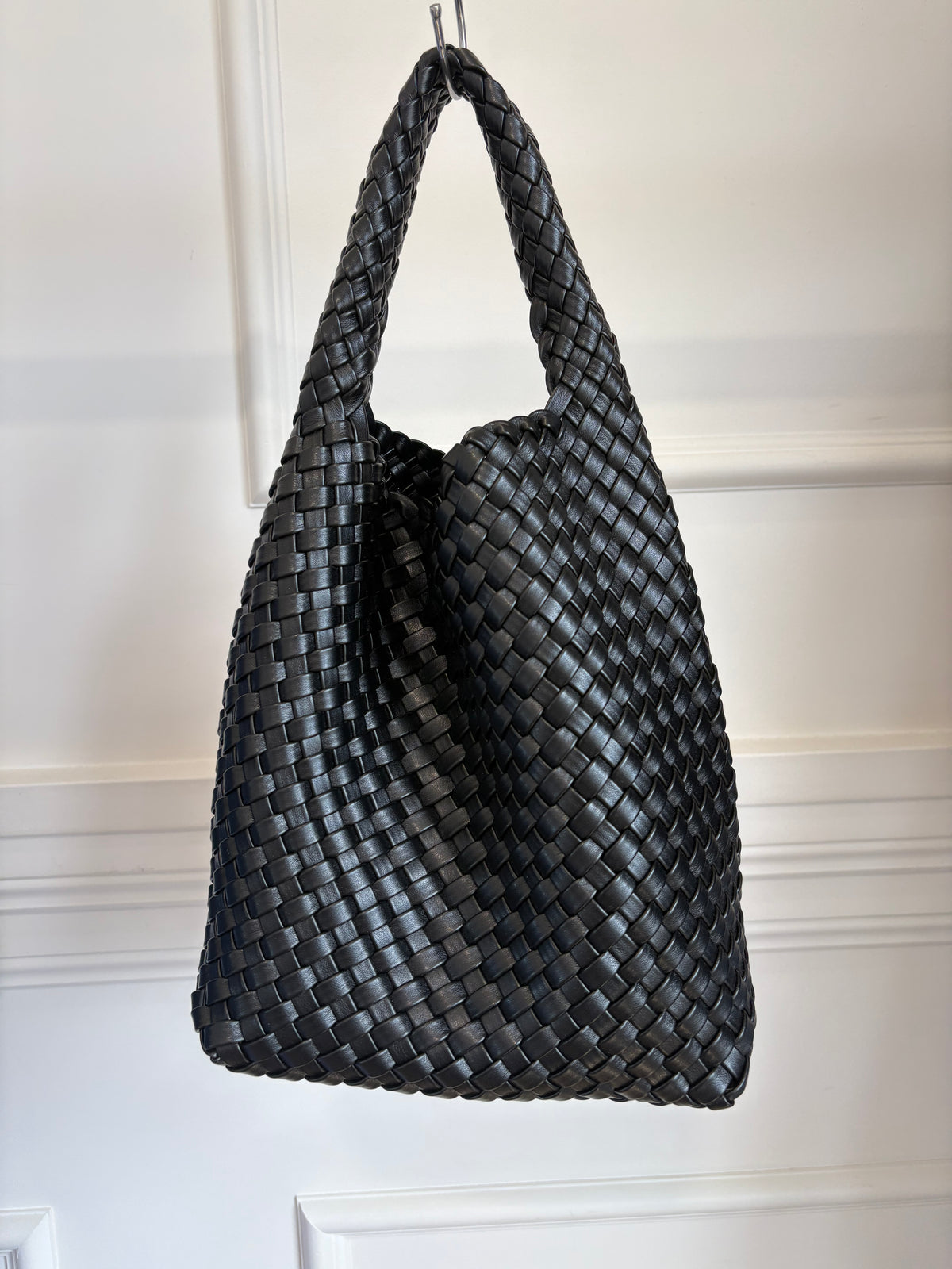 Rylan Black Woven Shoulder Bag