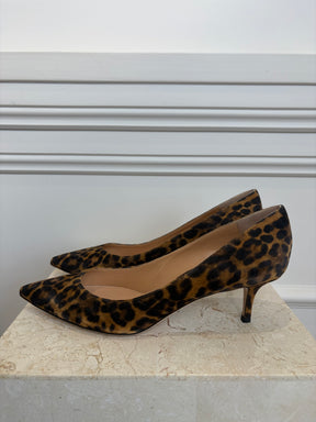 Gianvito Rossi Leopard Print Kitten Heel Pumps, 41