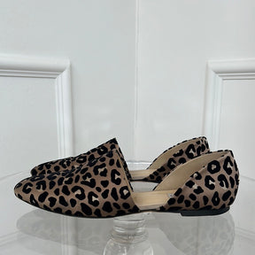 Jimmy Choo Leopard Print Open Flats, 40.5