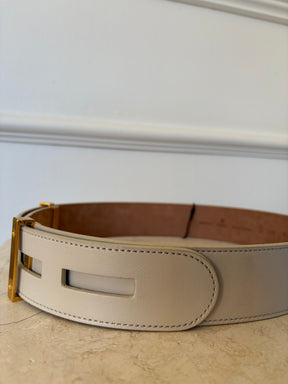 Fendi Ecru Belt With Gold Hardware, 85/34