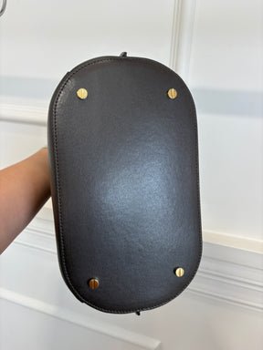 Totême Chocolate Brown Leather Belted Bucket Bag