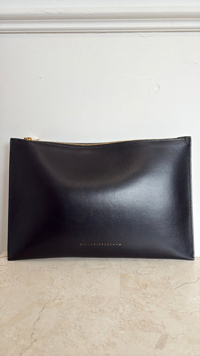 Victoria Beckham Black Leather zipped Pouch