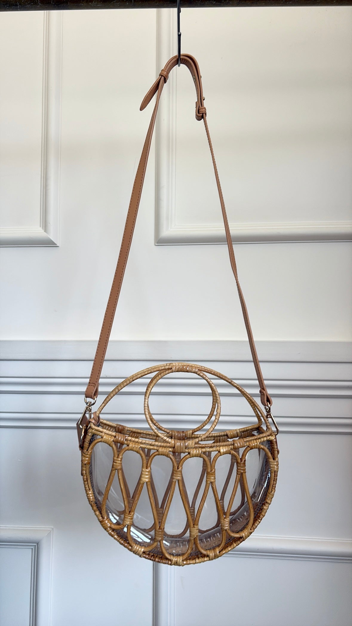 Zimmermann Rattan Half Moon Bag