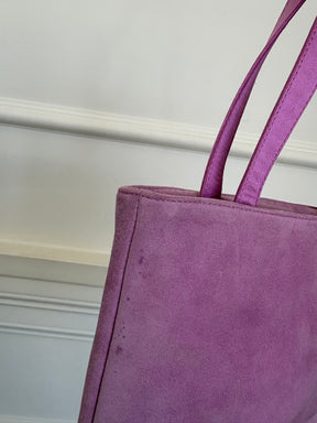 Prada Purple Suede and Silk Mini Tote,