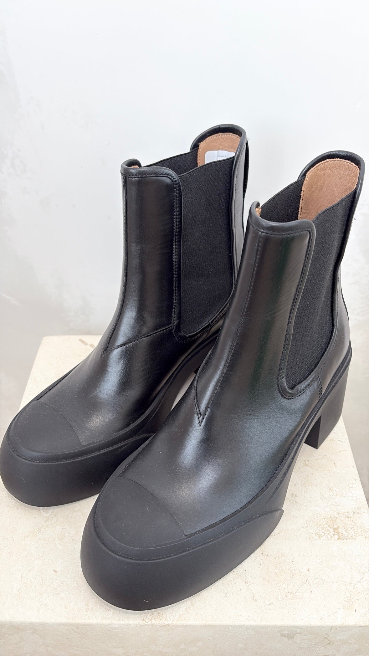Marni Black Leather Ankle Boot, 40