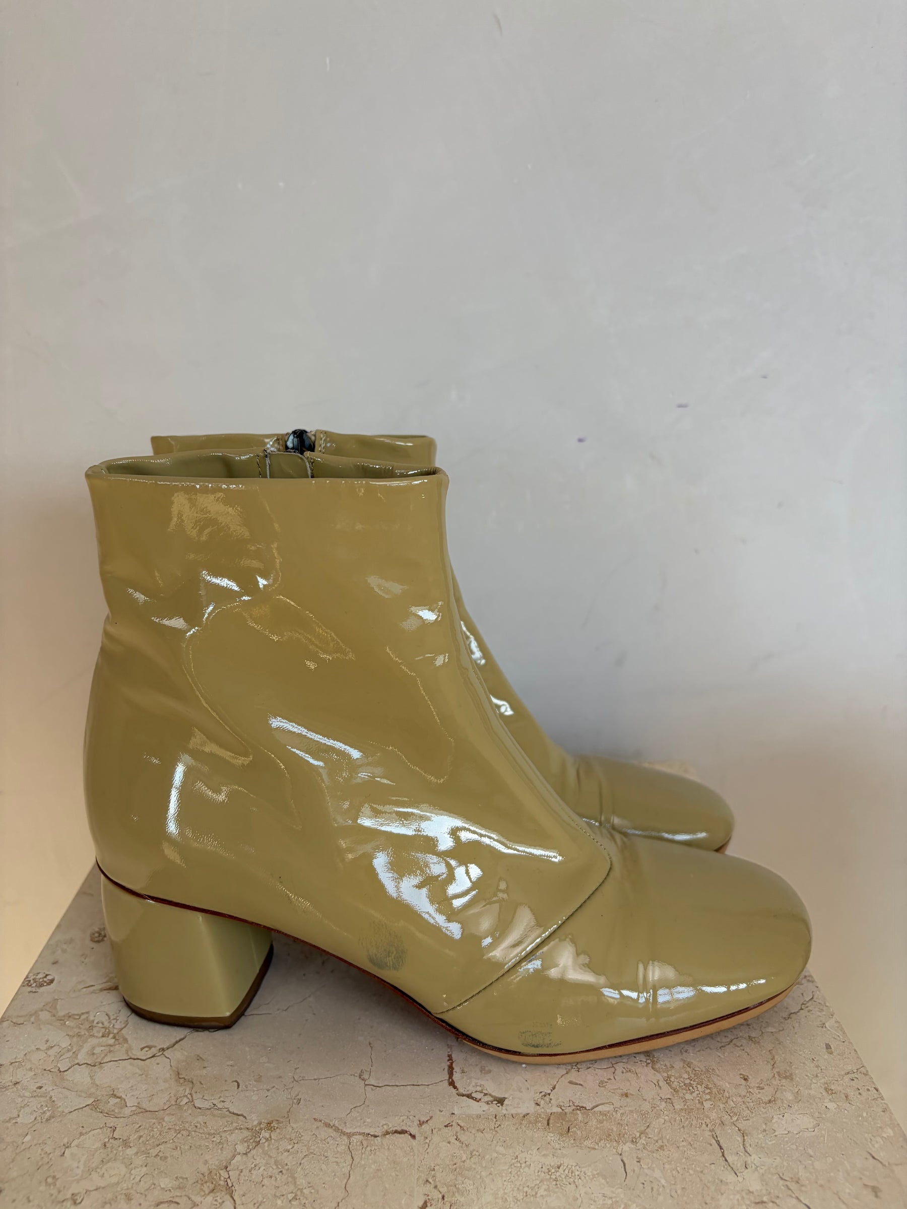 Forte Forte Beige Patent Ankle Boots, 39