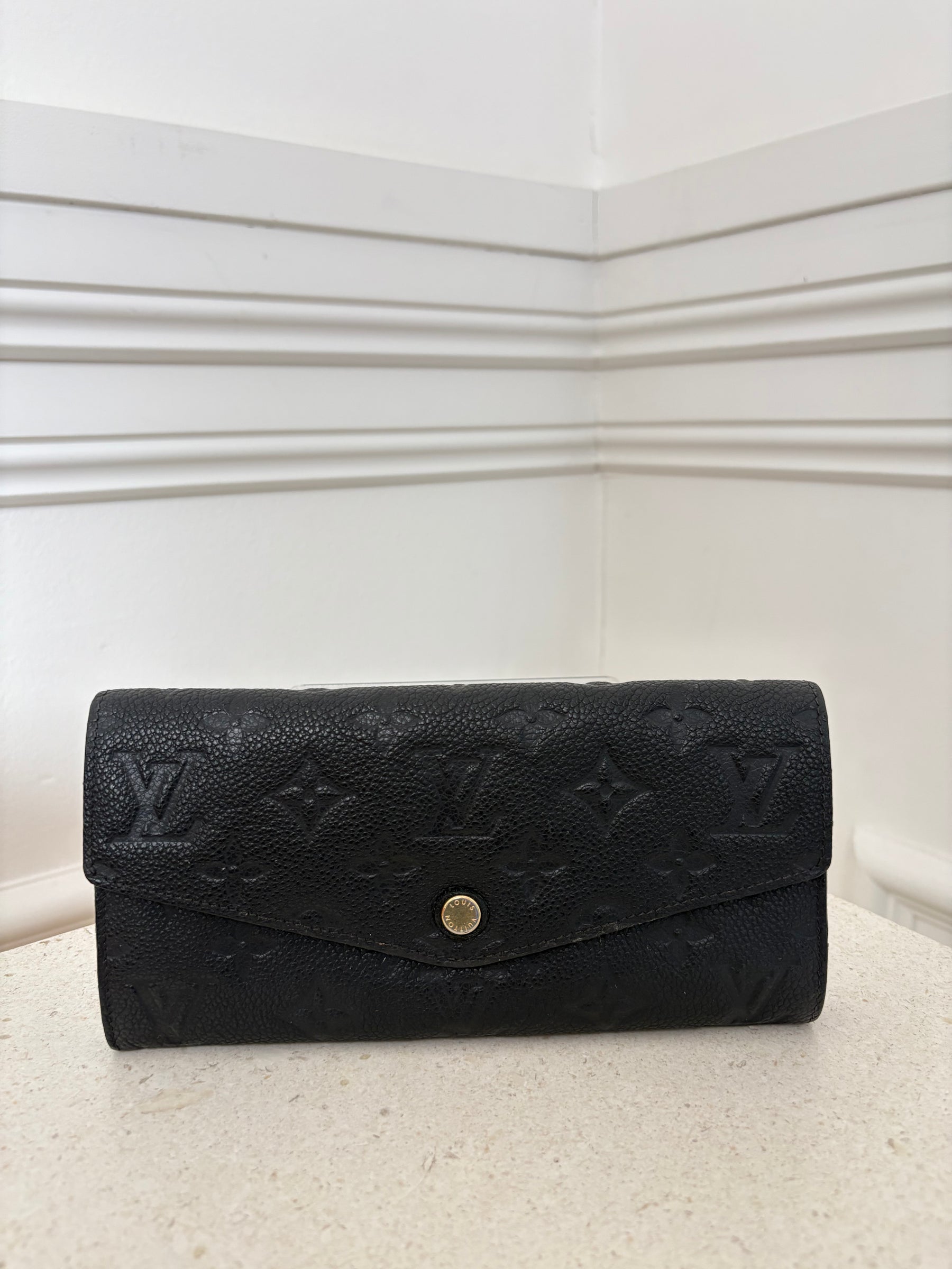 Louis Vuitton Monogram Empreinte Leather Wallet Black