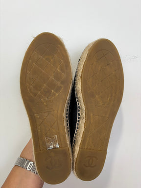 Chanel Black Leather Espadrilles, 38