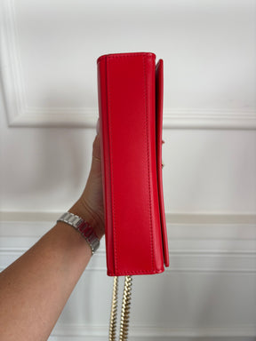 Scanlan Theodore Red Leather Chain Crossbody Bag