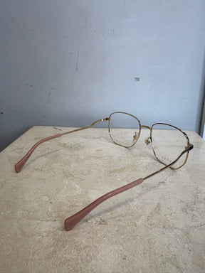Gucci Gold Tone Square Optical Glasses