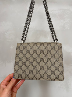 Gucci Dionysus GG Supremem Mini Bag In Beige Ebony Canvas