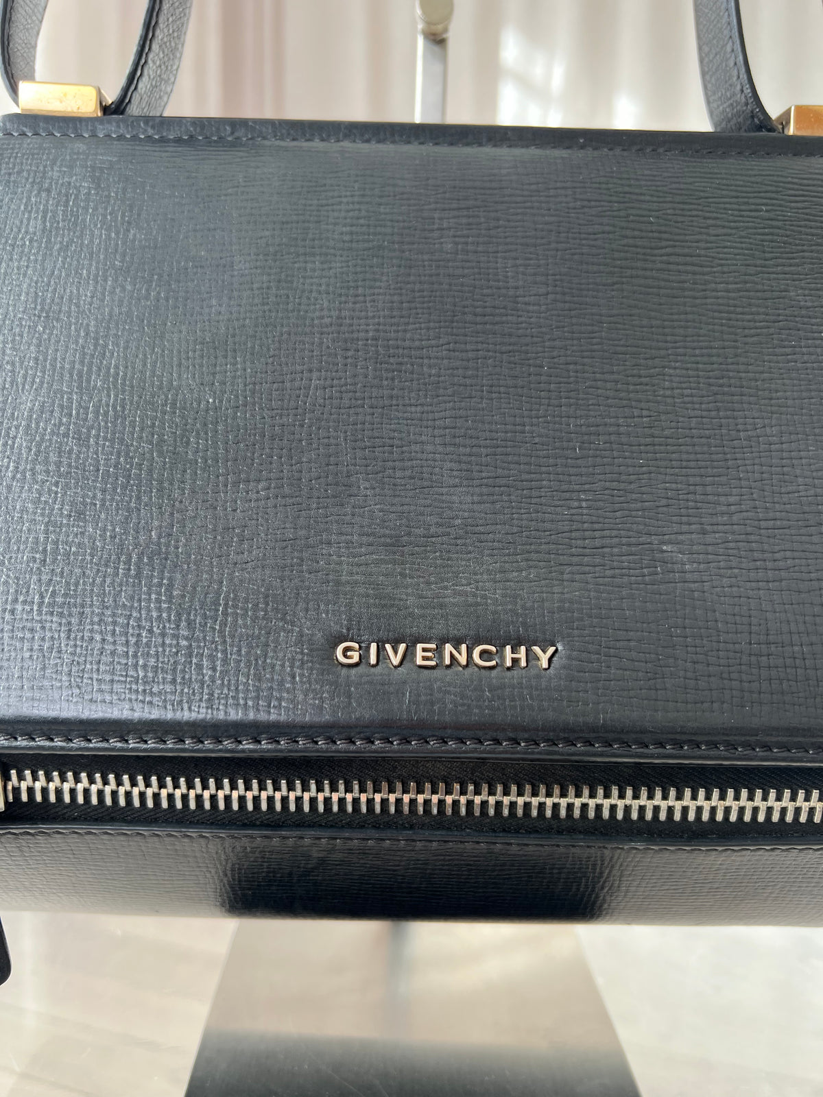 Givenchy Black Grained Leather Pandora Box Bag