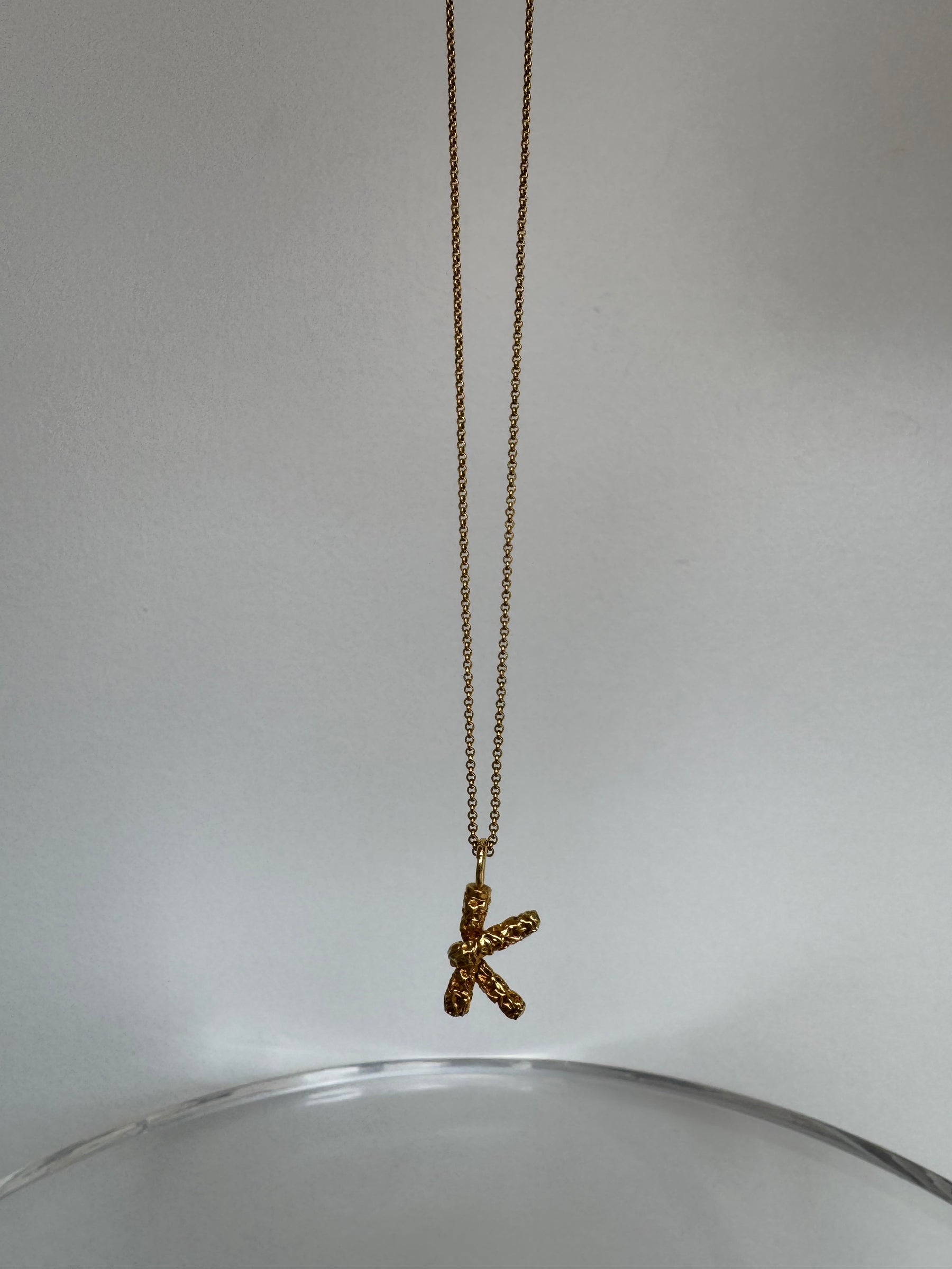 Chloé "K" Alphabet Necklace Gold Tone